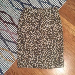 J. Crew Leopard Print Pencil Skirt